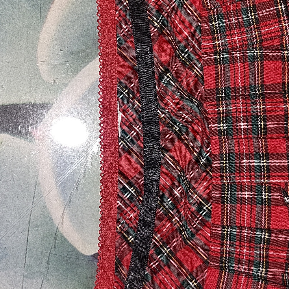 Rare FIND Sexy Frederick's of Hollywood Red Plaid Lingerie Medium - Picture 14 of 14